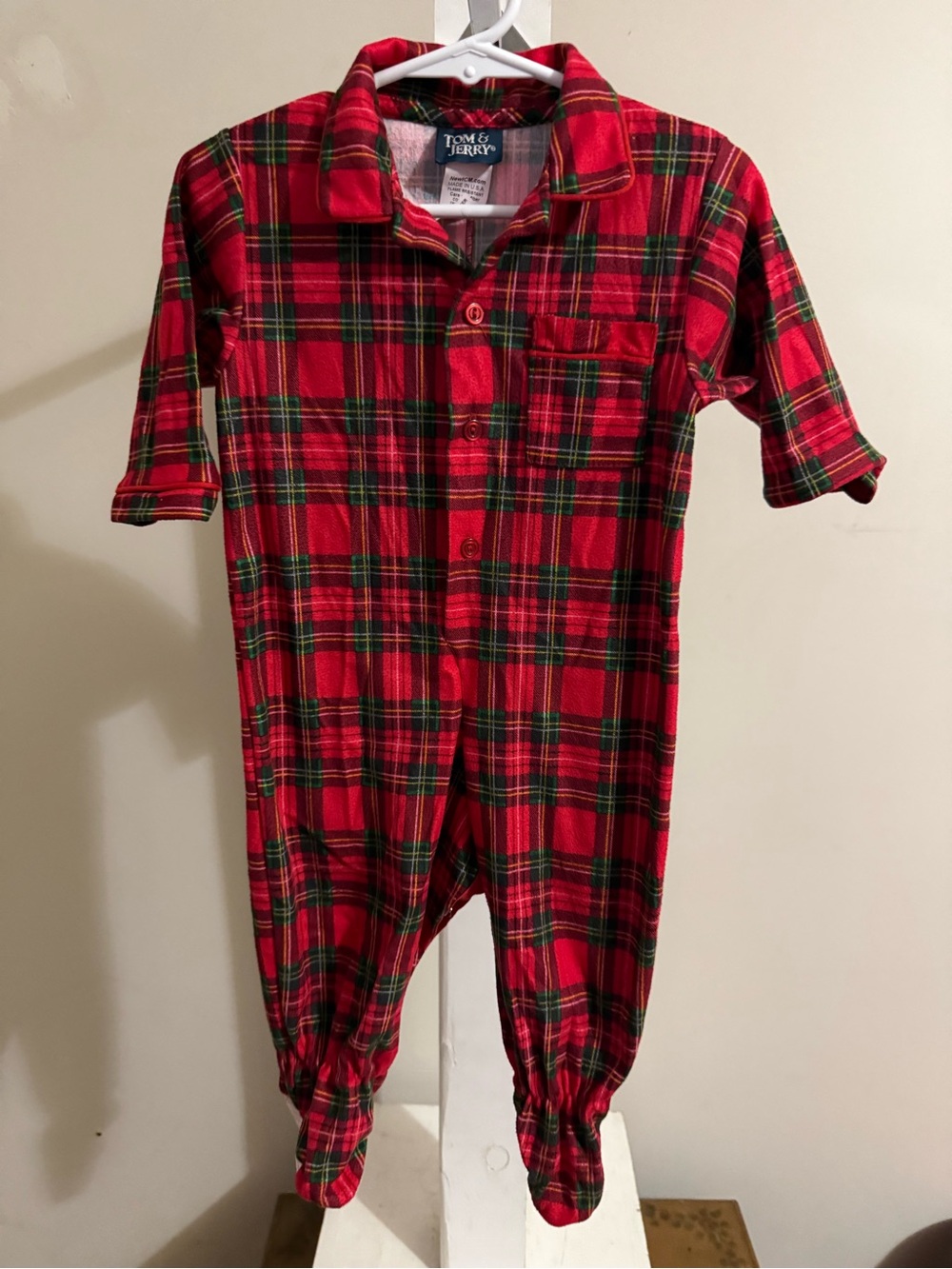 Tom & Jerry Tartan Plaid Footed Sleeper